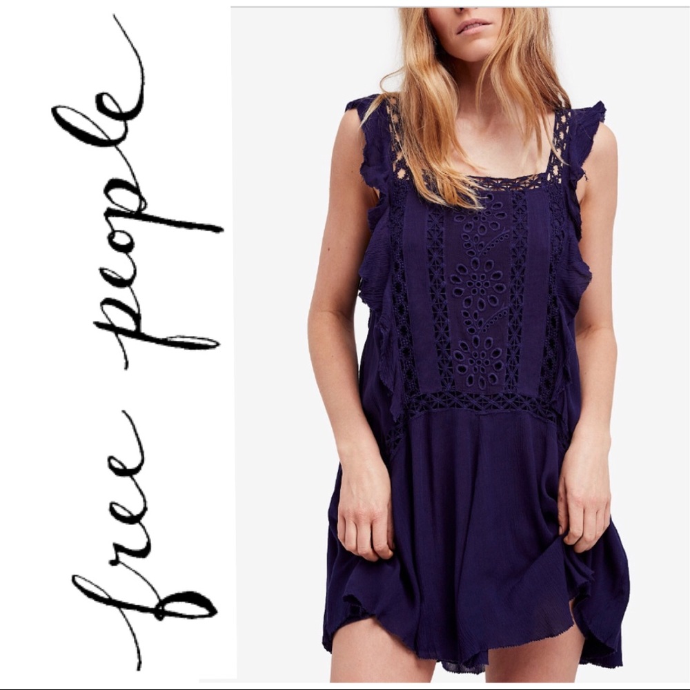 🎊HP🎊 Free People Priscilla Crochet-Trim Dress